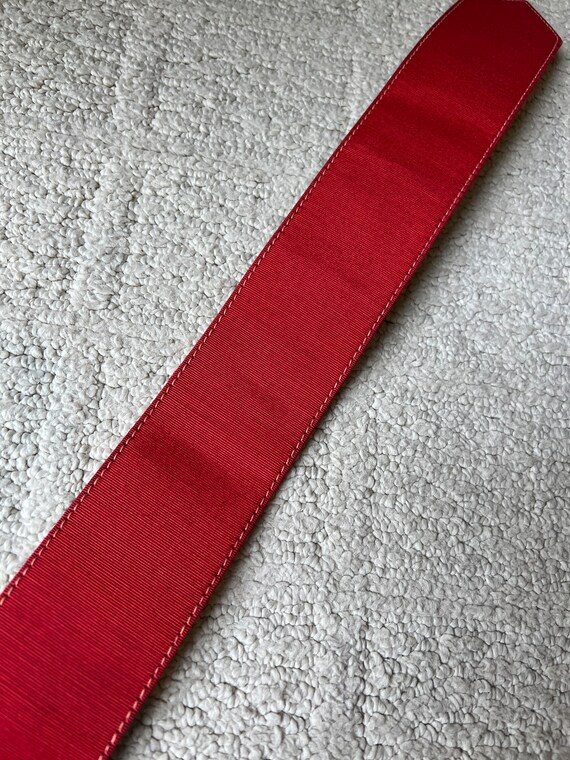 Vintage red/tan topstitching waist belt - image 8