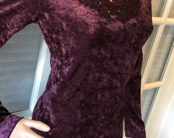Vintage All That Jazz purple velvet embellished dress