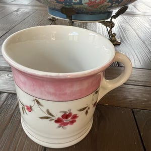 Vintage antique floral porcelain shaving mug