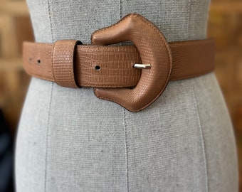 ANN TAYLOR Genuine Leather Tan Belt | 90s Minimalist | Size  display picture 2