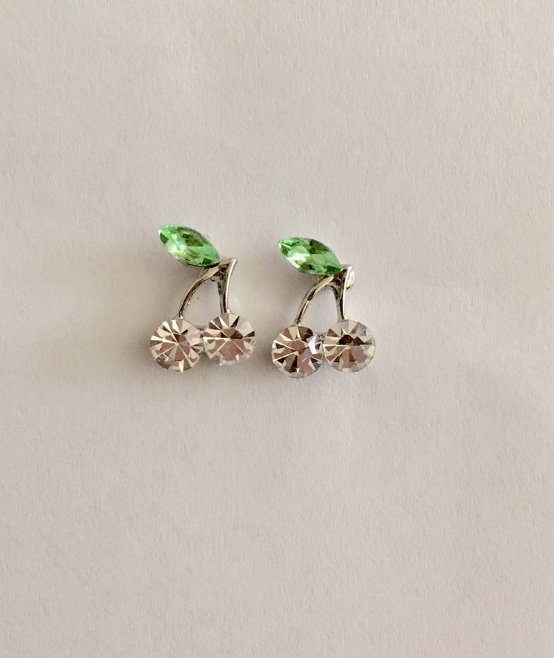 Cherry Diamond Earrings Etsy