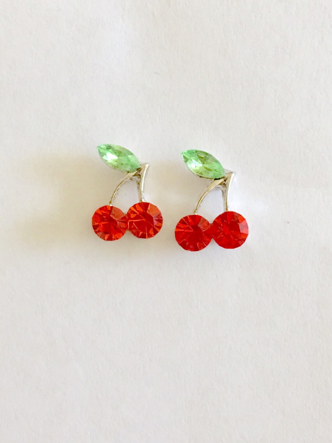Cherry Diamond Earrings Etsy