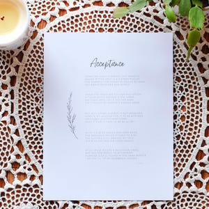 Poetry Printable - Original Poetry Acceptance - Floral Stem