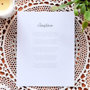 Poetry Printable - Original Poetry Acceptance - Plain