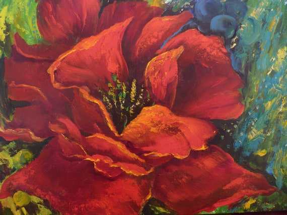 Red Poppy Printabstract Red Poppy Wall Art Decor For The Etsy