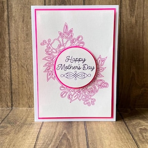 Carte florale bonne fête des mères dessinée