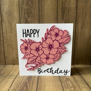 Cartão de feliz aniversário de hibisco