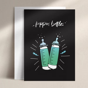 poppin' bottles baby boy baby card DISC0062 image 1