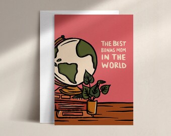 the best bonus mom in the world | mother's day card | MOM0004