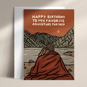 happy birthday to my favorite adventure partner birthday card BD0019 image 1