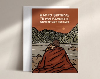 happy birthday to my favorite adventure partner | birthday card | BD0019