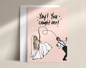 yay! you caught one! | wedding - engagement card | DISC0091