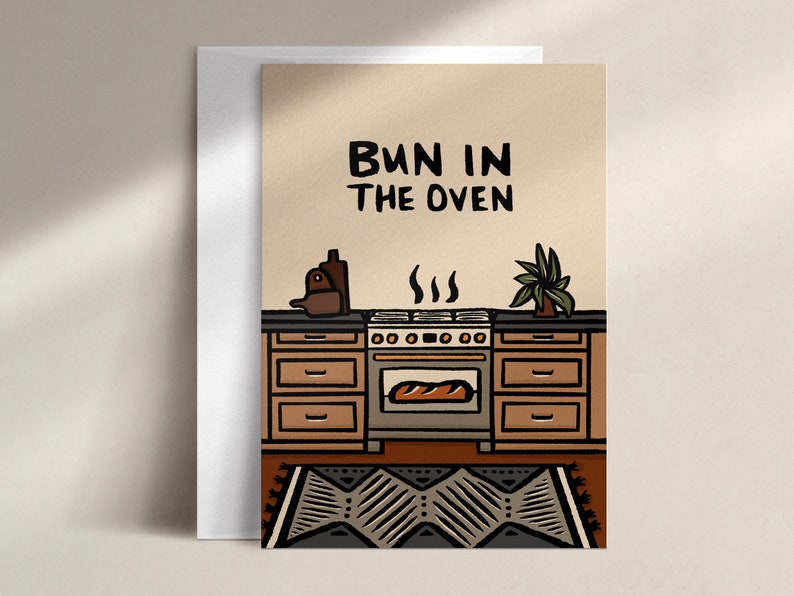 bun in the oven baby card BA0002 image 1