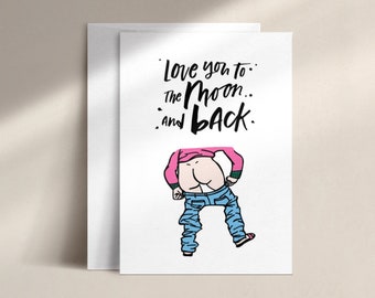 love you to the moon and back | love card | DISC0065