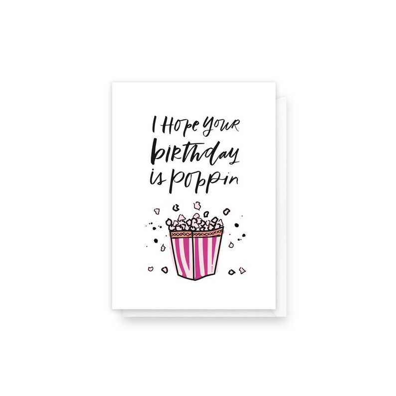 I Hope Your Birthday is Poppin' Birthday Card DISC0067 Etsy