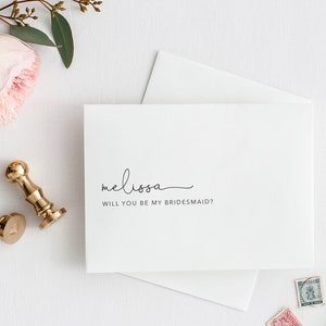 Tarjeta de dama de honor minimalista / Tarjeta personalizada "¿Quieres ser mi dama de honor?" / Propuesta de dama de honor personalizada / Sé mi dama de honor / Boda minimalista