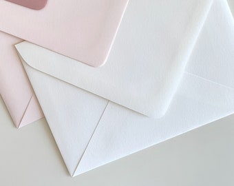 White Envelopes for Save the Dates or Wedding Invitations | Classic White Envelopes | Sizes C6, C5, 5x7, 150mm Square Envelopes | Pack of 10