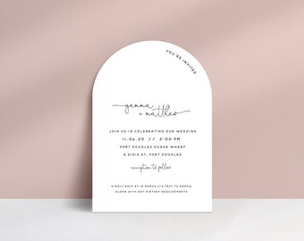 Arch Wedding Invitations Printed with Envelopes | Beautifully Simple Wedding Arch Invites | You're Invited | Gemma + Matthew Collection