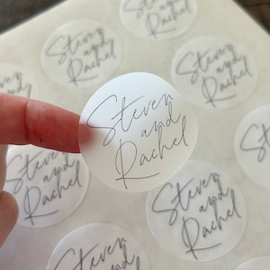 Personalised Wedding Stickers for Envelope Seals or Wedding Favors | Minimalist Wedding Envelope Seals | Custom 40mm Round Labels