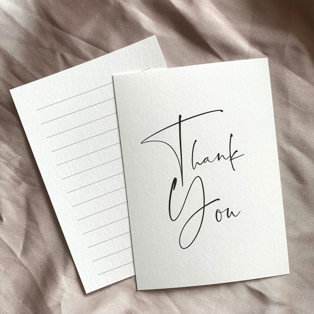 Double Sided Thank You Card With Lines Provided Wedding Thank You ...