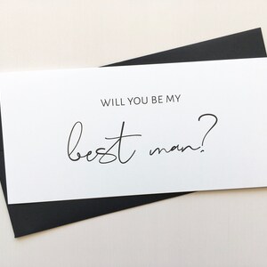 Will You Be My Groomsman Cards DL Flat Cards for Bridal Party Proposals Be My Best Man Card for Best Mate Simple Groomsmen Cards image 3