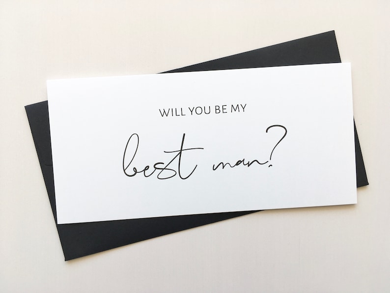 Will You Be My Groomsman Cards DL Flat Cards for Bridal Party Proposals Be My Best Man Card for Best Mate Simple Groomsmen Cards image 3