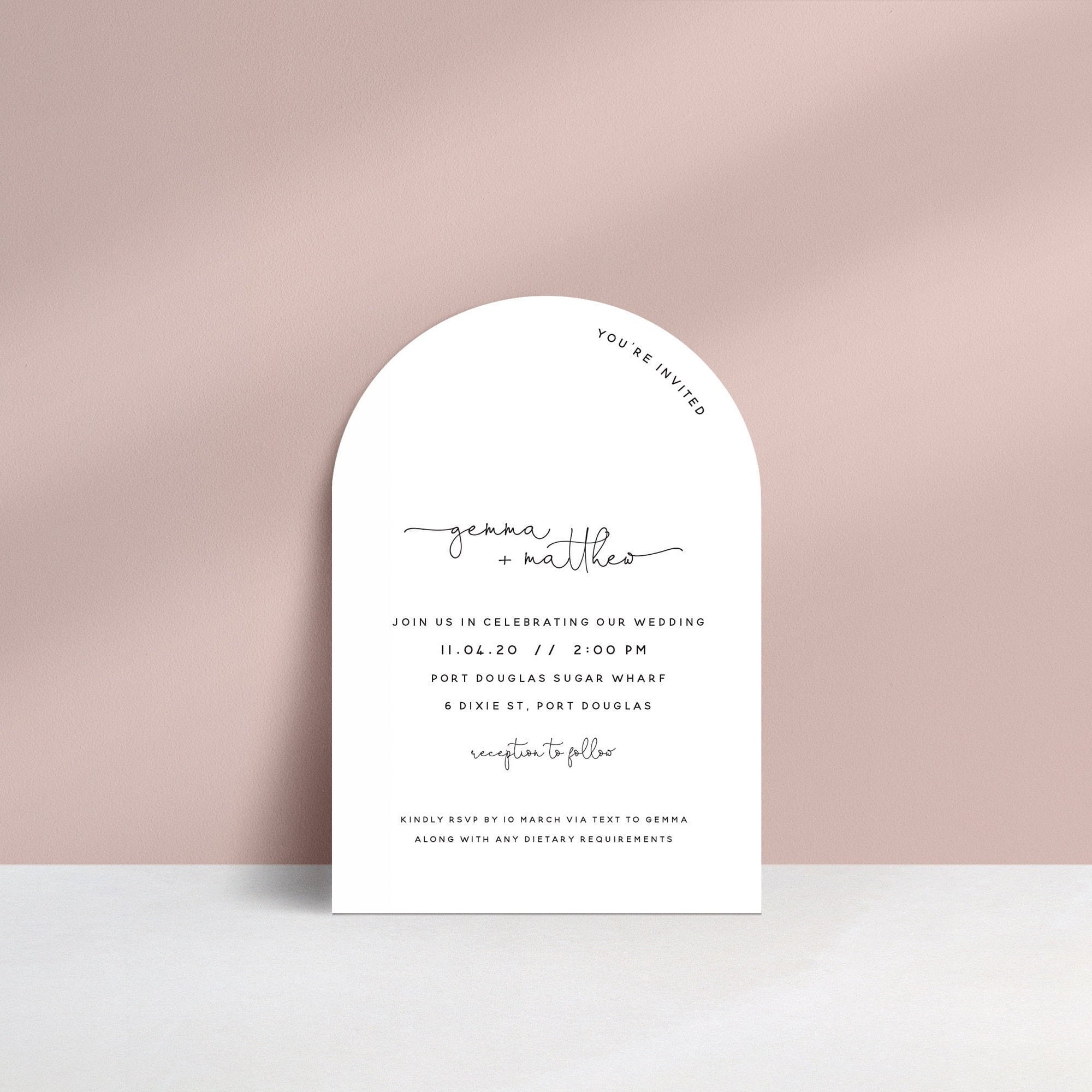 Arch Wedding Invitations Printed with Envelopes Beautifully Etsy