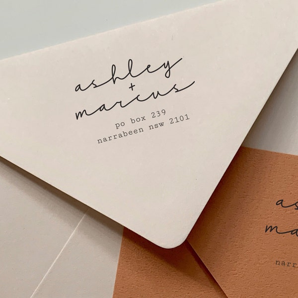 Personalised Envelope Printing for Invitations | 5" x 7" Printed Envelopes with Return Address | Boho Chic Wedding Theme | Ashley + Marcus