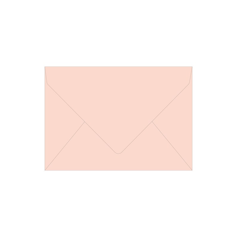 Puede incluir: Un sobre rosa claro con solapa est&aacute;ndar.
