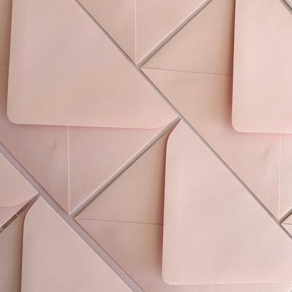 Blush Wedding Invitation Envelopes | Euro Flap, 120gsm Paper (Pack of 10)