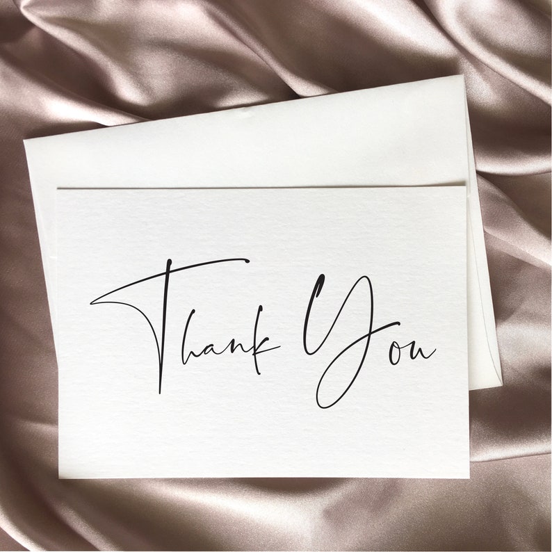 Modern Thank You Notecard Set For Wedding Gifts Simple Etsy