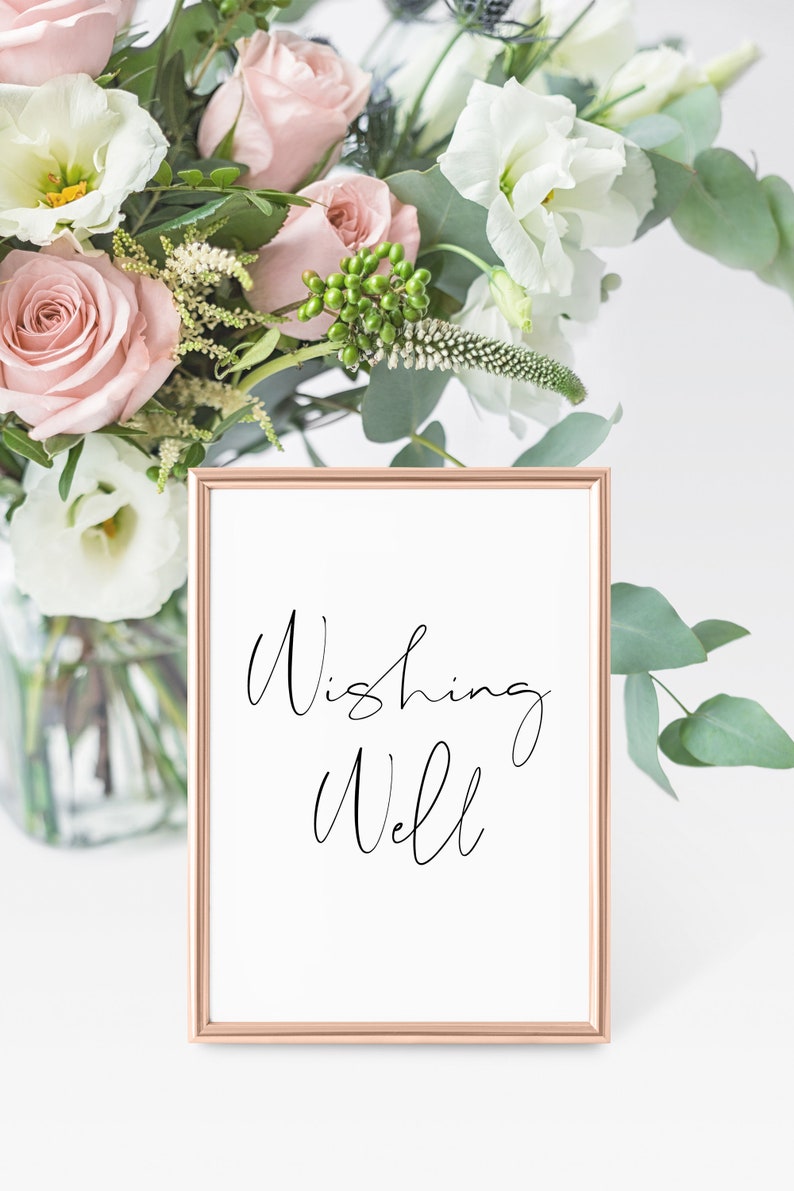 Wedding Wishing Well Sign Printable Pdf Diy Wedding Decor Etsy