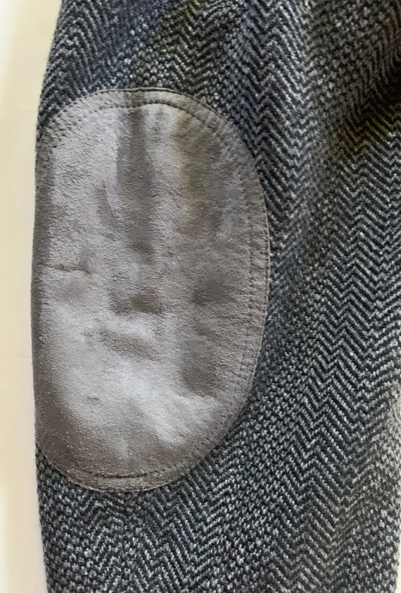 1980s Black Herringbone Pendleton Jacket Elbow Pa… - image 6