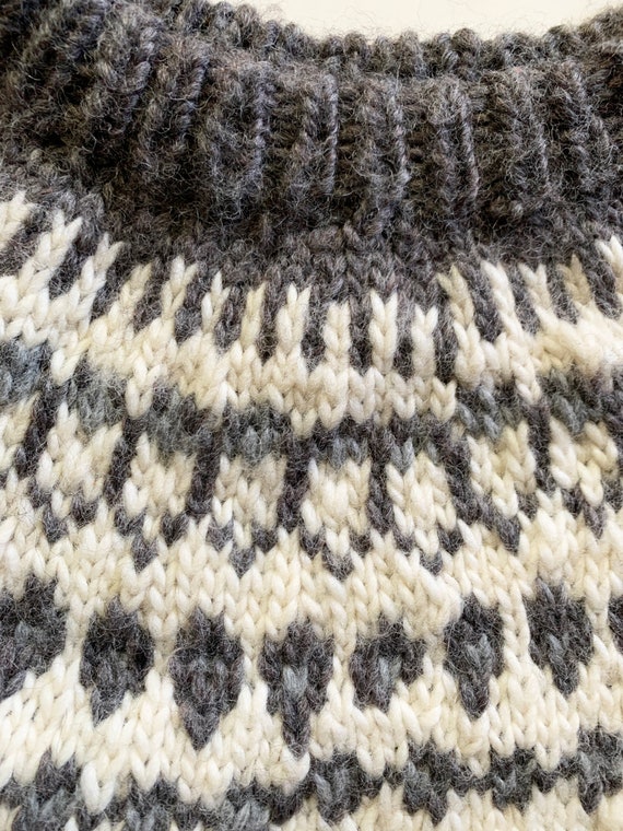 Wool Nordic Sweater Hand Knit Ultra Thick and Soft - image 3