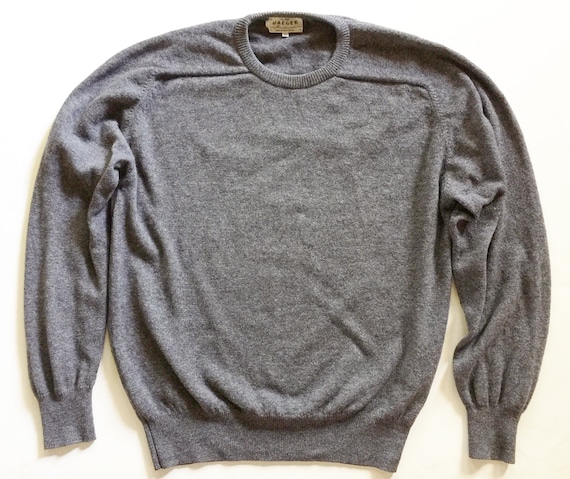 1980s Jaeger Charcoal Wool Crewneck Sweater