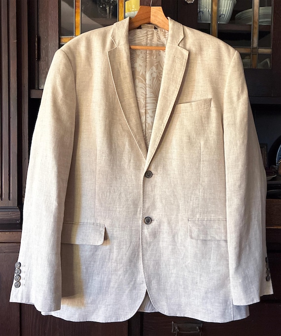 Pale Linen 2 Button Jacket  L - image 1