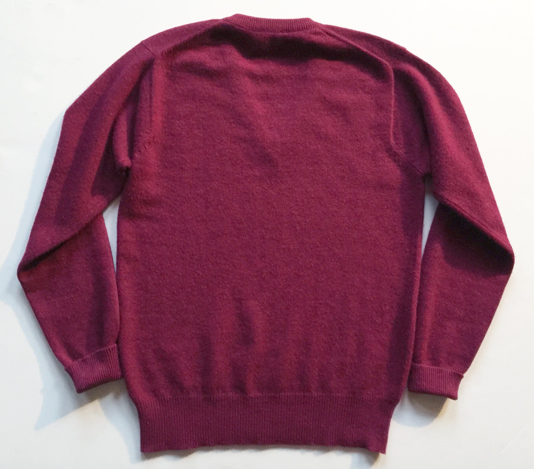 Vintage Maroon 3-Ply Cashmere V Neck Sweater | Etsy