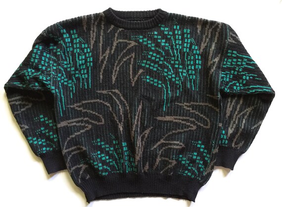 Vintage 1980s Black Coogi Style Sweater 