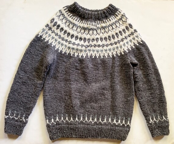 Wool Nordic Sweater Hand Knit Ultra Thick and Soft - image 2