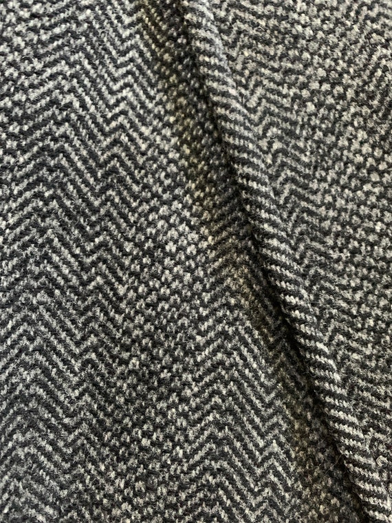 1980s Black Herringbone Pendleton Jacket Elbow Pa… - image 5