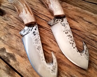 ATTENTION**Made to order! Custom Handmade Knife, The Wapiti SW Guthook- Birthday, Best Man, Father's Day, For Him, Gift, Outdoors, Hunting