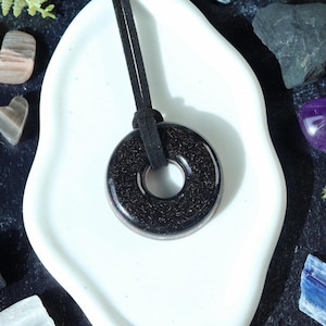 Real Orgonite® Mens Protection Pendant on Adjustable Cord - Grounding, EMF Blocking Crystal Jewelry Shungite, Amethyst, & More