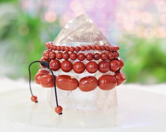 Red Jasper Healing Bracelet - Root Chakra Alignment & Aries, Scorpio Zodiac Harmony