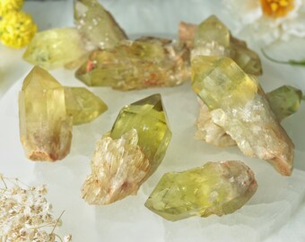 Kundalini Quartz Citrine Points - Natural Energy Amplifiers for Spiritual Awakening