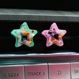 Crystal Star Car Vent Clip for Travel Anxiety & Protection - Cute Car Accessory 16 Birthday Gift