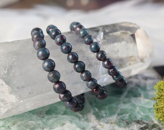 Ruby Kyanite 8mm Crystal Bracelet - Energizing Harmony and Intuition