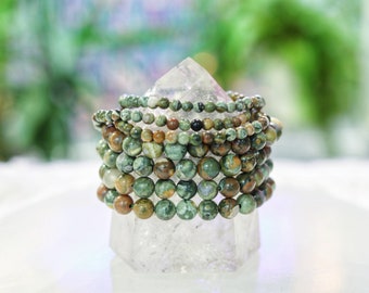 Natural Rhyolite Crystal Bracelet – Earthy Gemstone Jewelry for Emotional Balance and Renewal