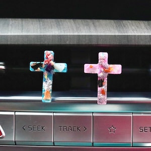 Crystal Cross Car Vent Clip for Travel Anxiety & Protection - Christian Faith Gift