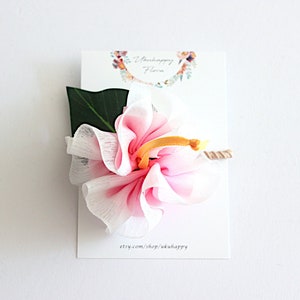 3ways hibiscus haarband wit, paardenstaarthouders, Hawaiiaanse haarboog, Hawaiiaanse haarclip, luau party, strandhaarband, tropische accessoires afbeelding 1