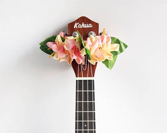 Ukulele lei / regalos de ukelele, accesorios de ukelele, leis de cinta, artesanías hawaianas, regalos de ukelele, decoración de ukelele, Uke, amante del ukelele, mandolina,